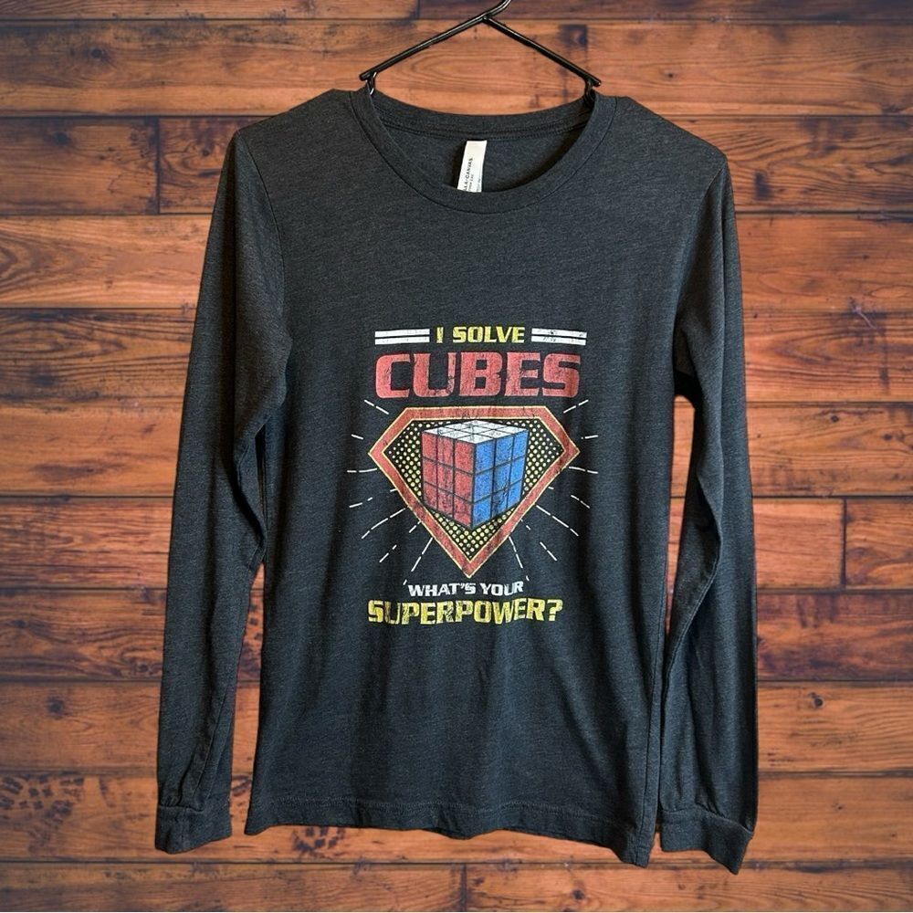 5 for $25🔥What's your Superpower Rubik's Cube Shirt- Long Sleeve T-Shirt XS